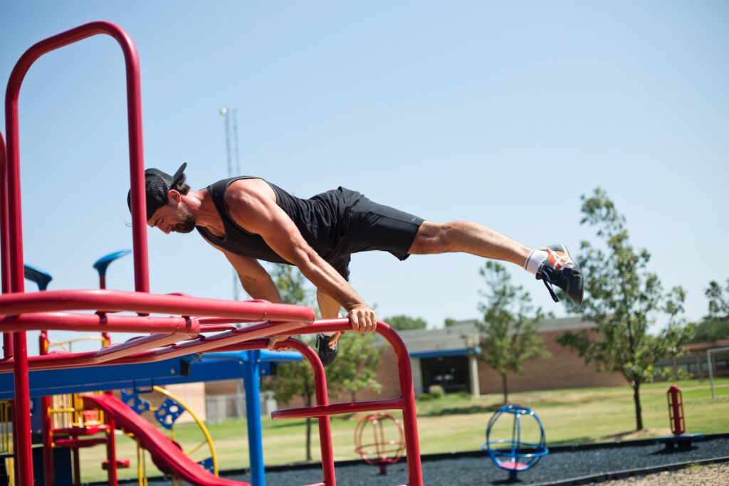 Planche, one of the many advanced calisthenics movements.